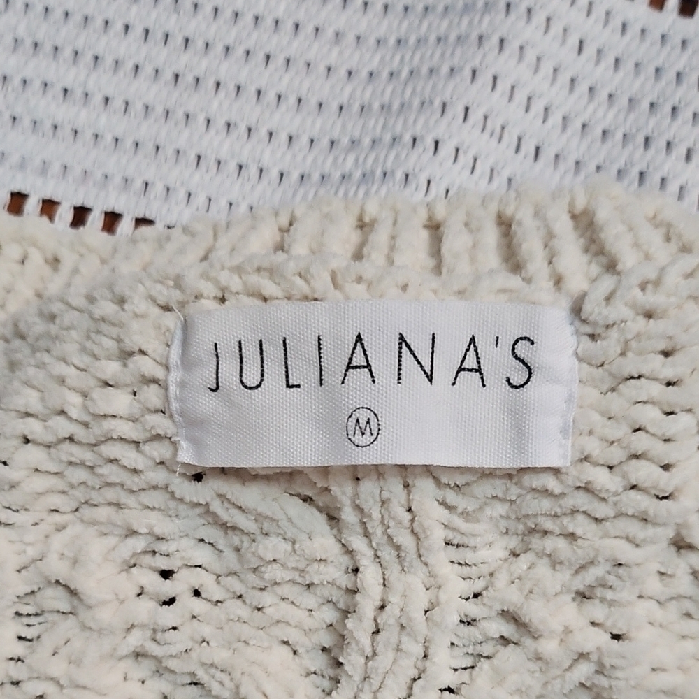 Juliana's Boutique Cream Crew Neck Oversized Cable Knit Sweater - Picture 4 of 5